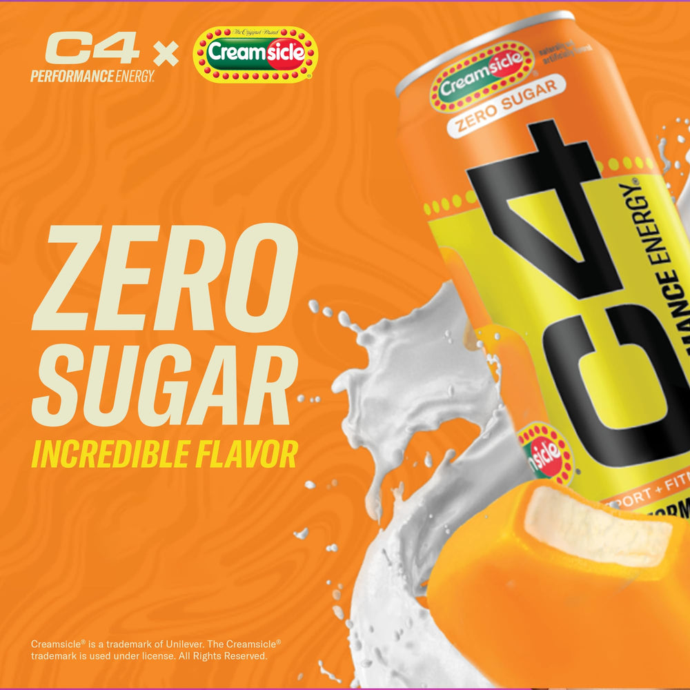 C4 Orange Creamsicle ingredients chart notes caffeine and beta-alanine