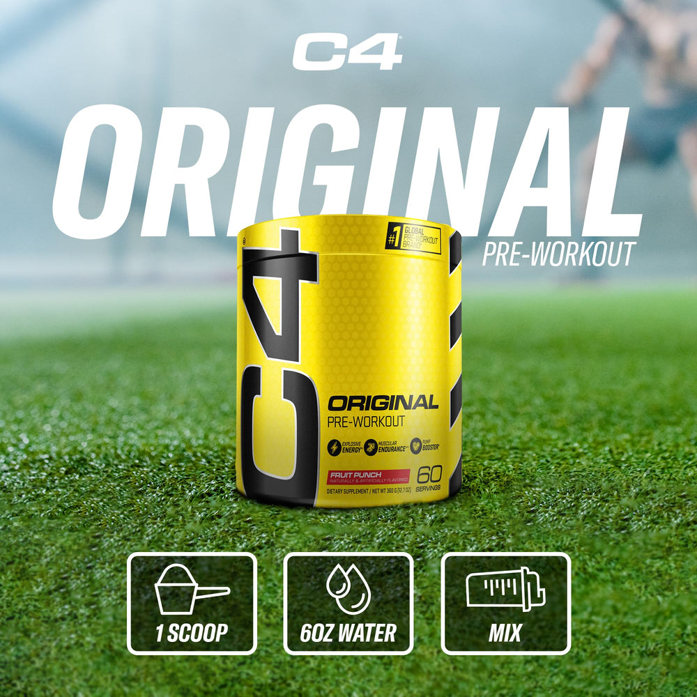 C4 Original Fruit Punch flavor variety display showcasing sugar-free options.