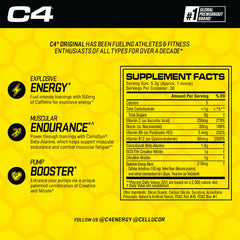 C4 Original label close-up with ingredients and flavor details