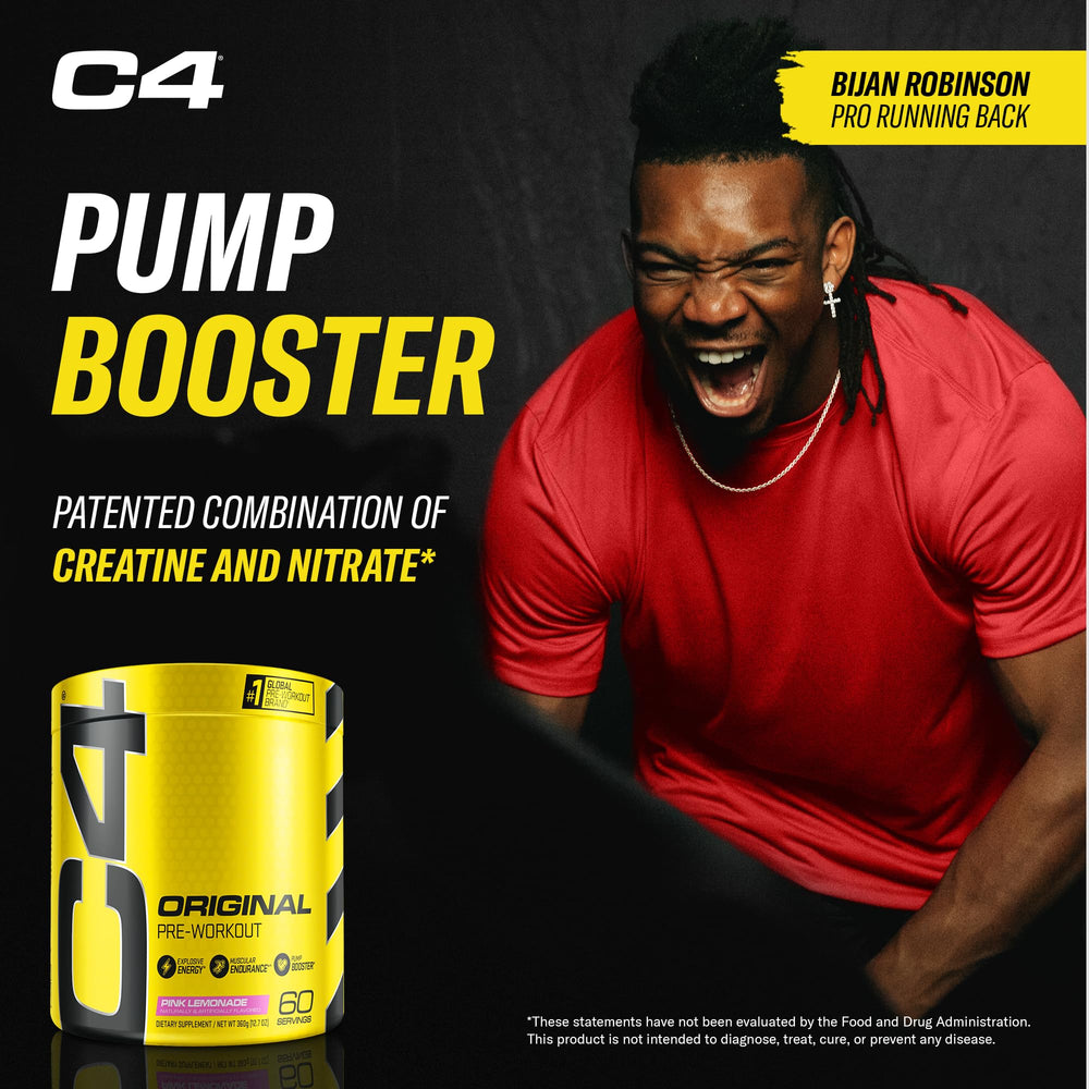 C4 Original Pink Lemonade features caffeine and beta-alanine ingredients