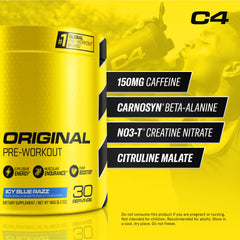 C4 Original scoop shown with powder for quick workout mixing.