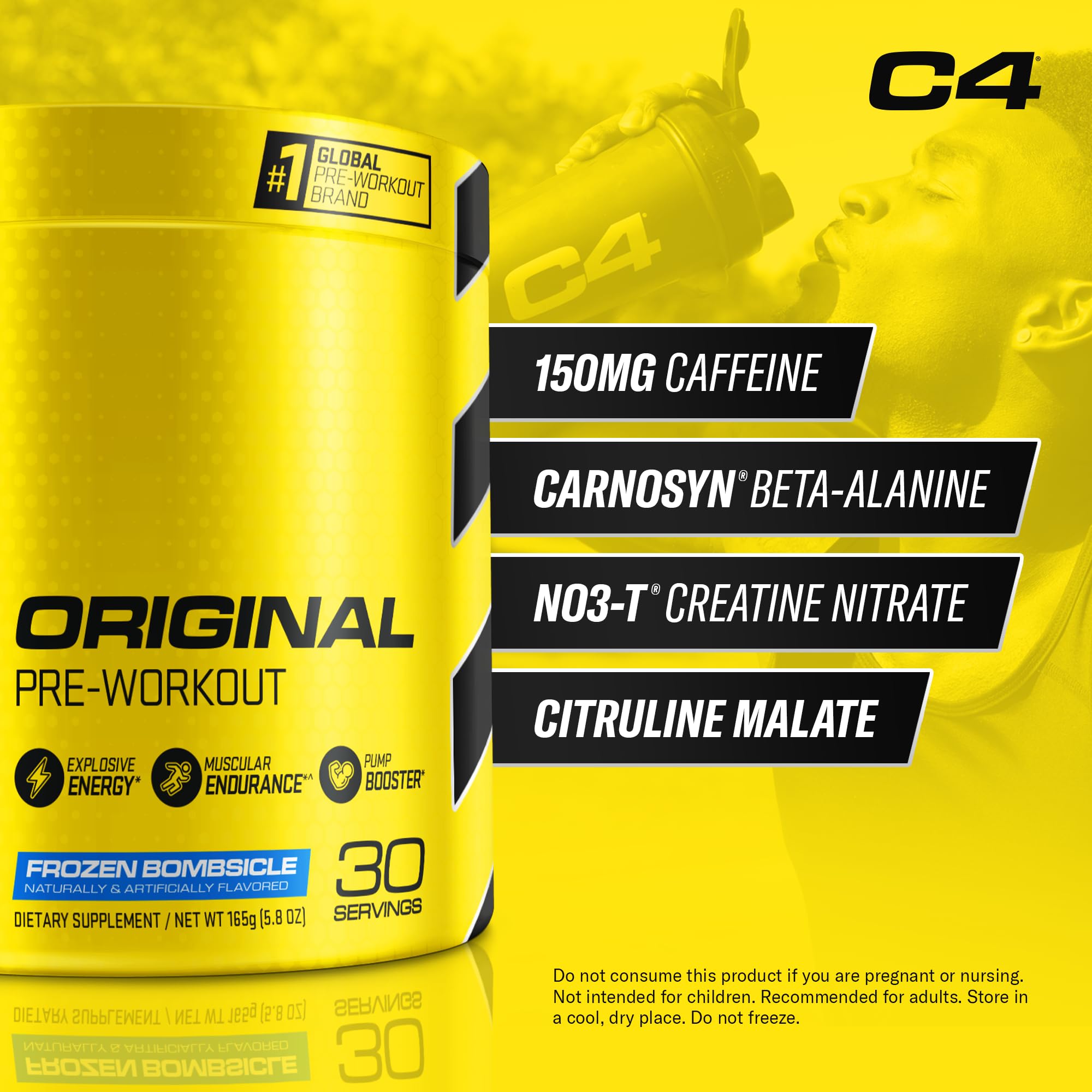 C4 Original serving scoop beside a shaker, ready for high energy