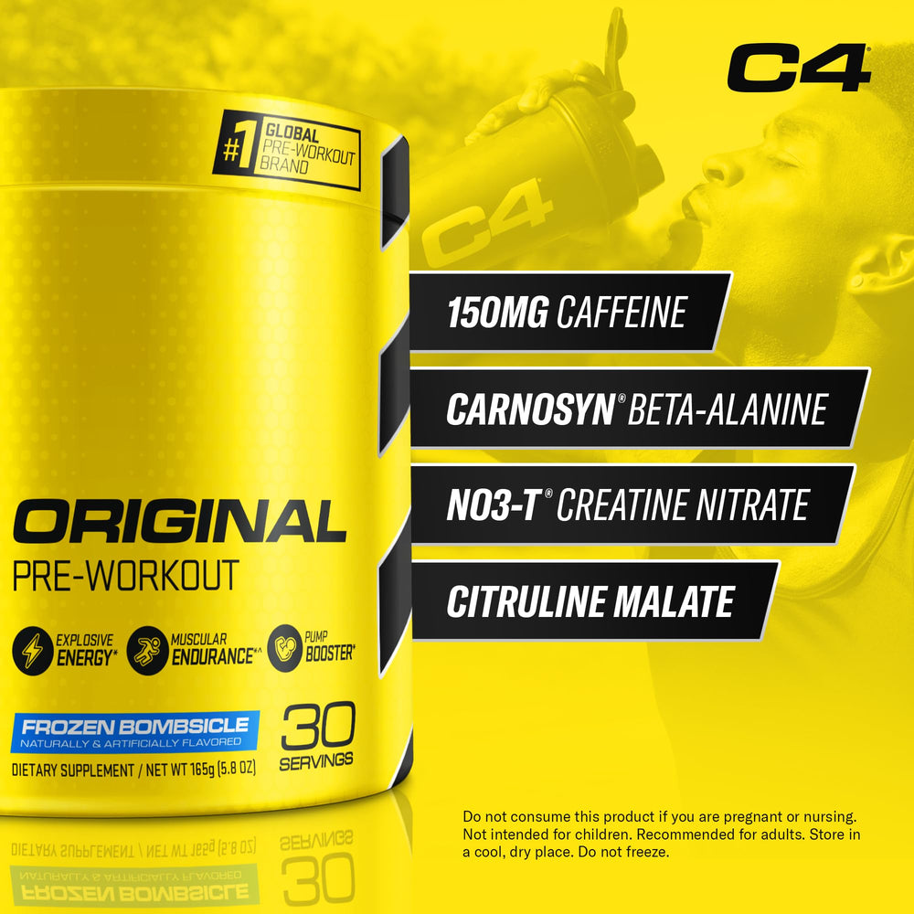 C4 Original serving scoop beside a shaker, ready for high energy