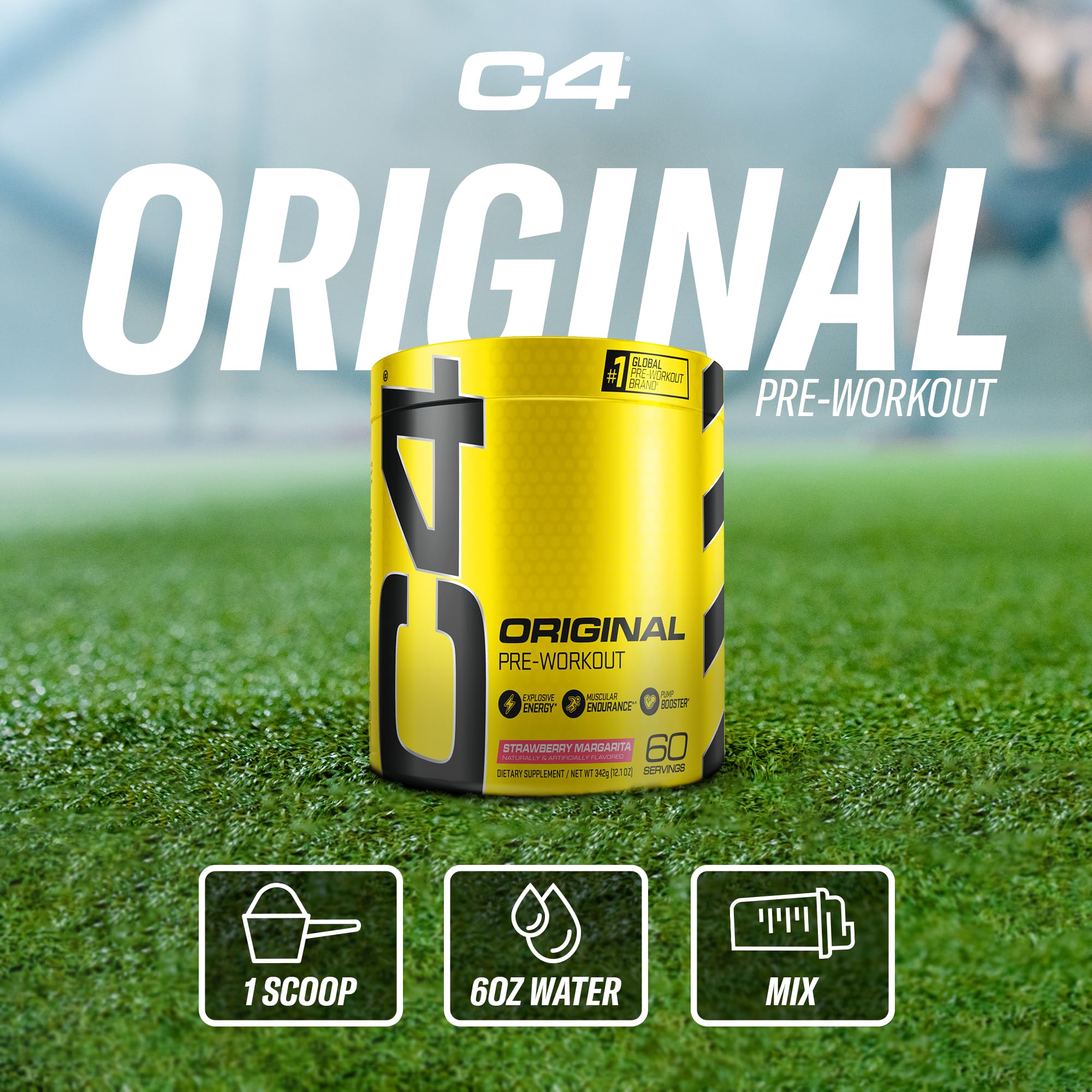 Mixer with C4 Original Strawberry Margarita ready to blend for a session.