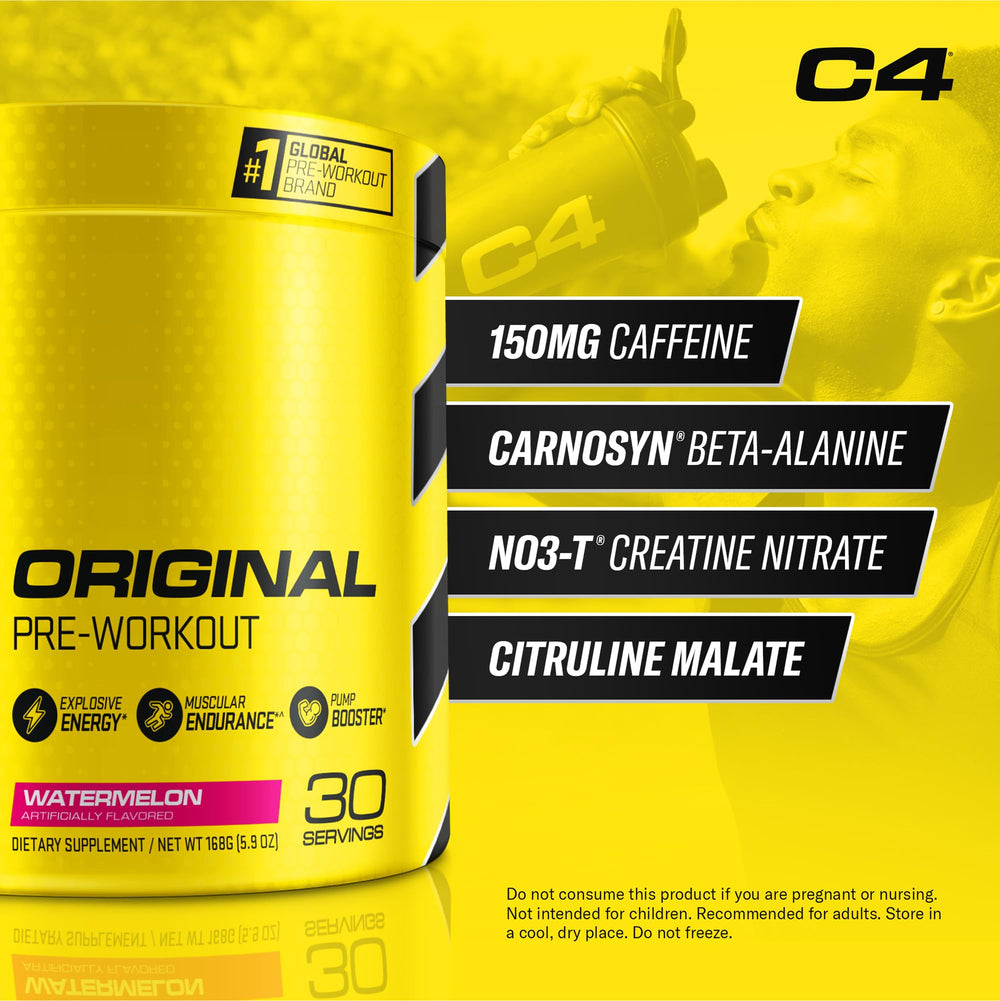 C4 Original Watermelon scoop in water promotes quick, easy mixing before training.