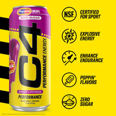 C4 Performance Energy grape popsicle bottle pour demonstrates refreshing hydration during training.