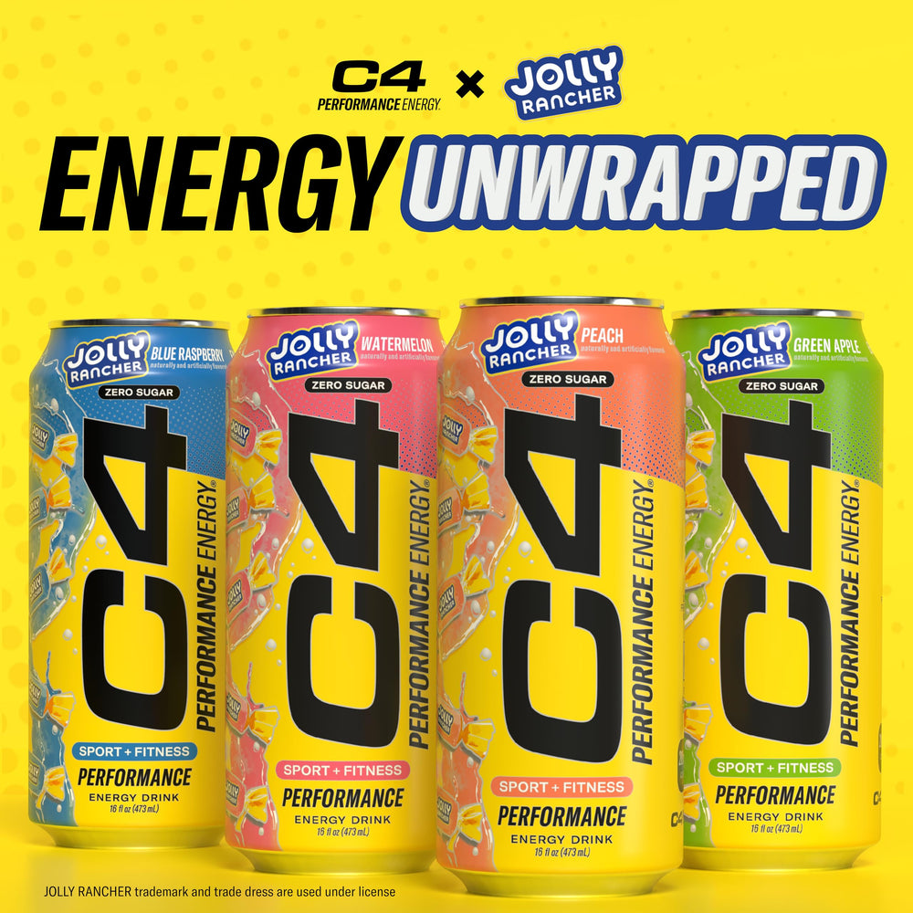 C4 Performance Energy green apple bottle highlighting bold flavor and hydration support.