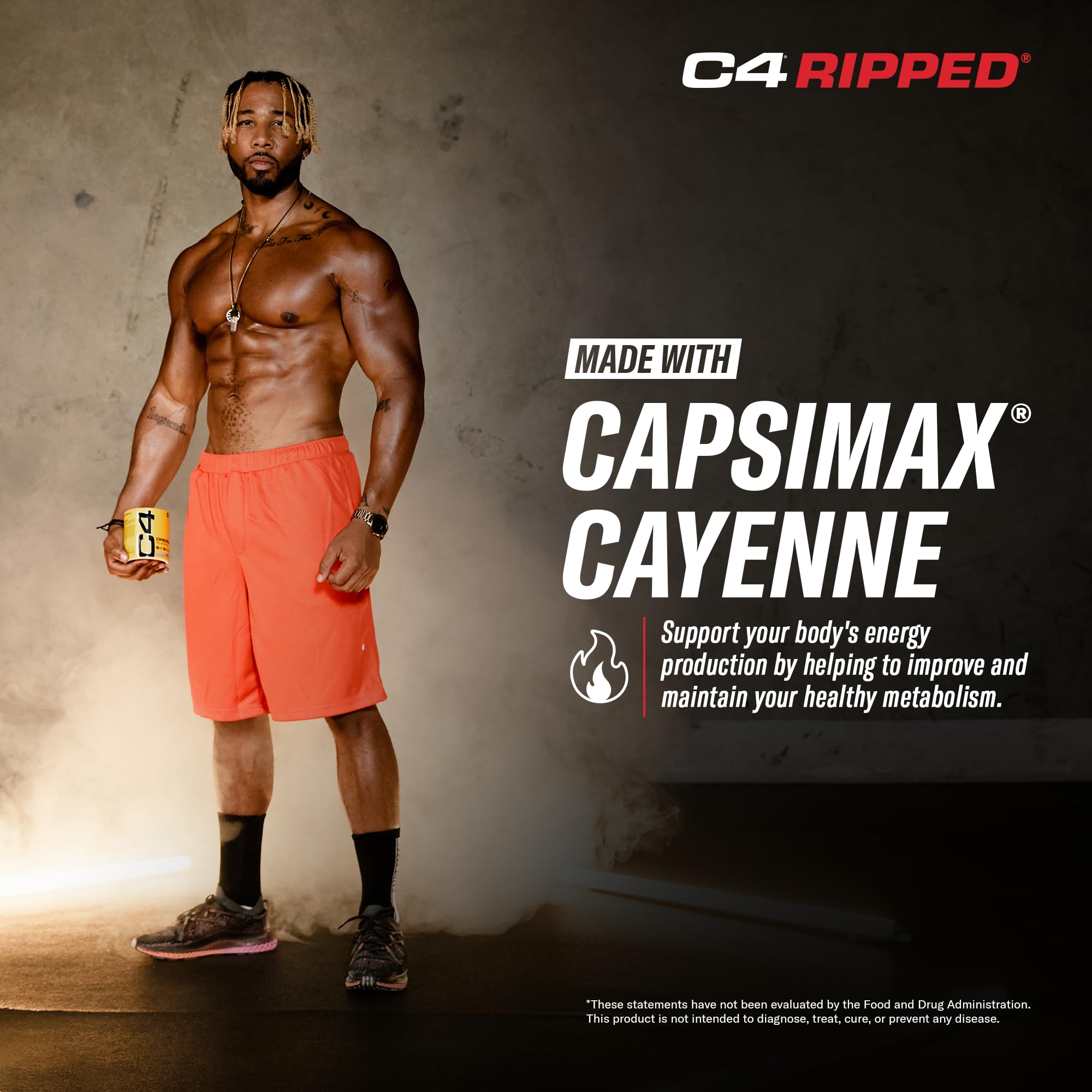 C4 Ripped powder dissolving in water for a fast pre-workout refreshment