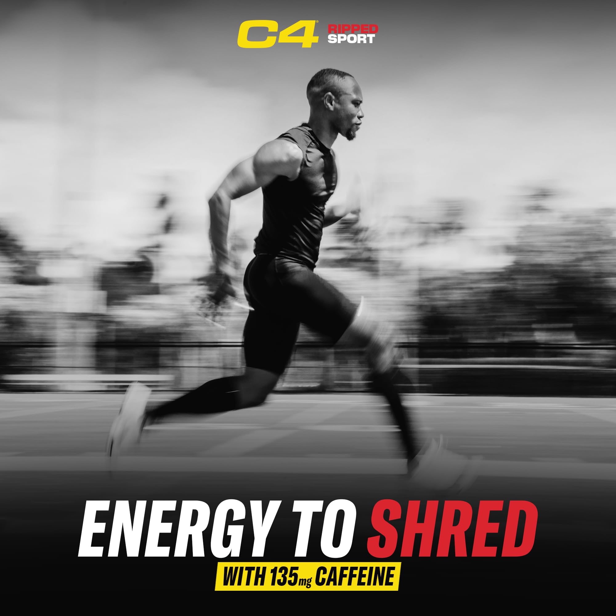 Pouring C4 Ripped Sport Fruit Punch powder into water for a quick energy boost