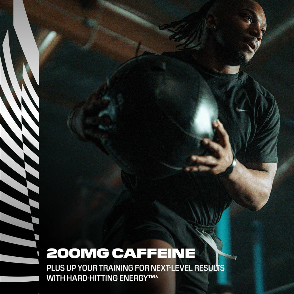 Mixing glass showing fast-dissolving C4 Ripped Sport pre-workout drink.