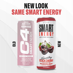 Closeup of C4 Smart Energy black cherry can highlights bold flavor and caffeine boost.