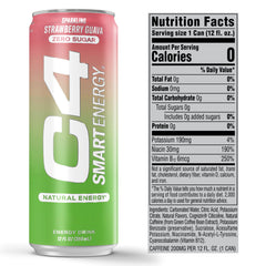 C4 Smart Energy bottle side view showing compact, sugar-free formula