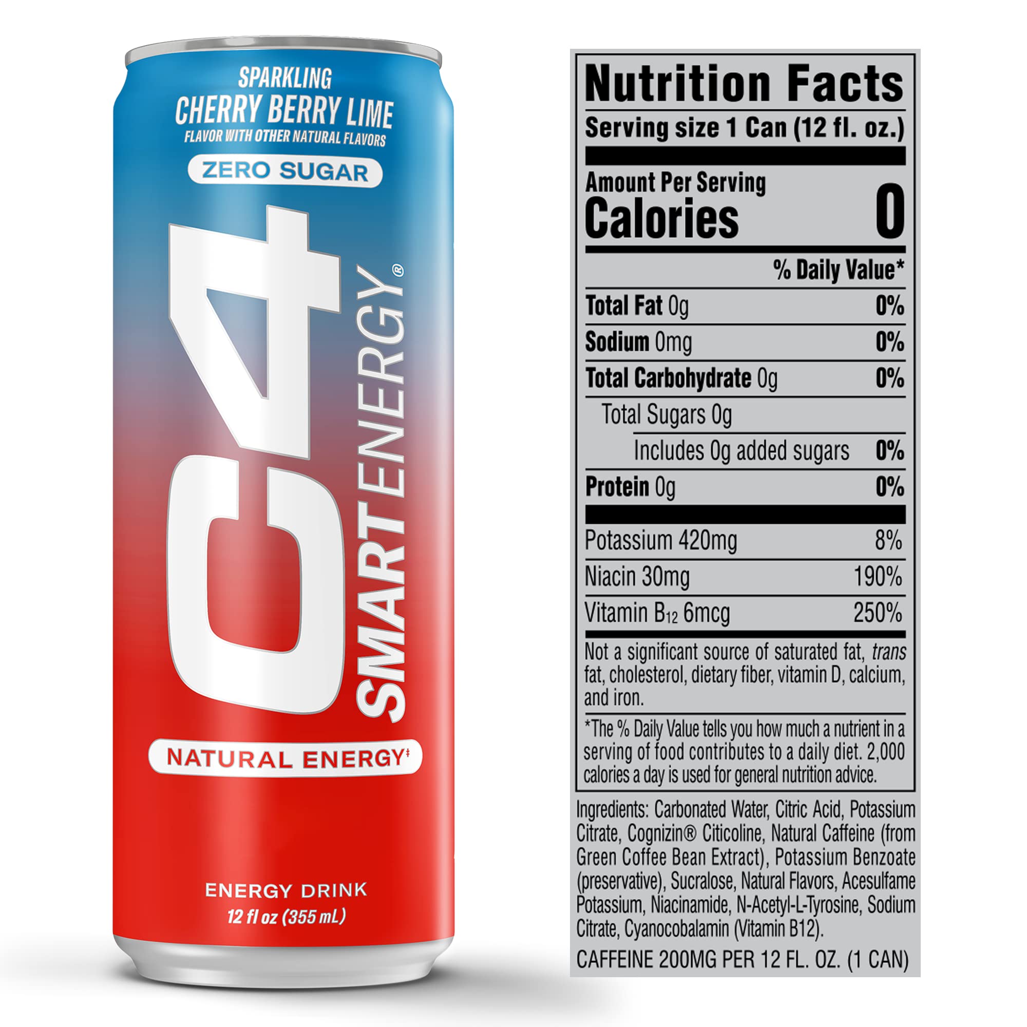 C4 Smart Energy Ice Blue Razz 12oz bottle for a refreshing pick-me-up.