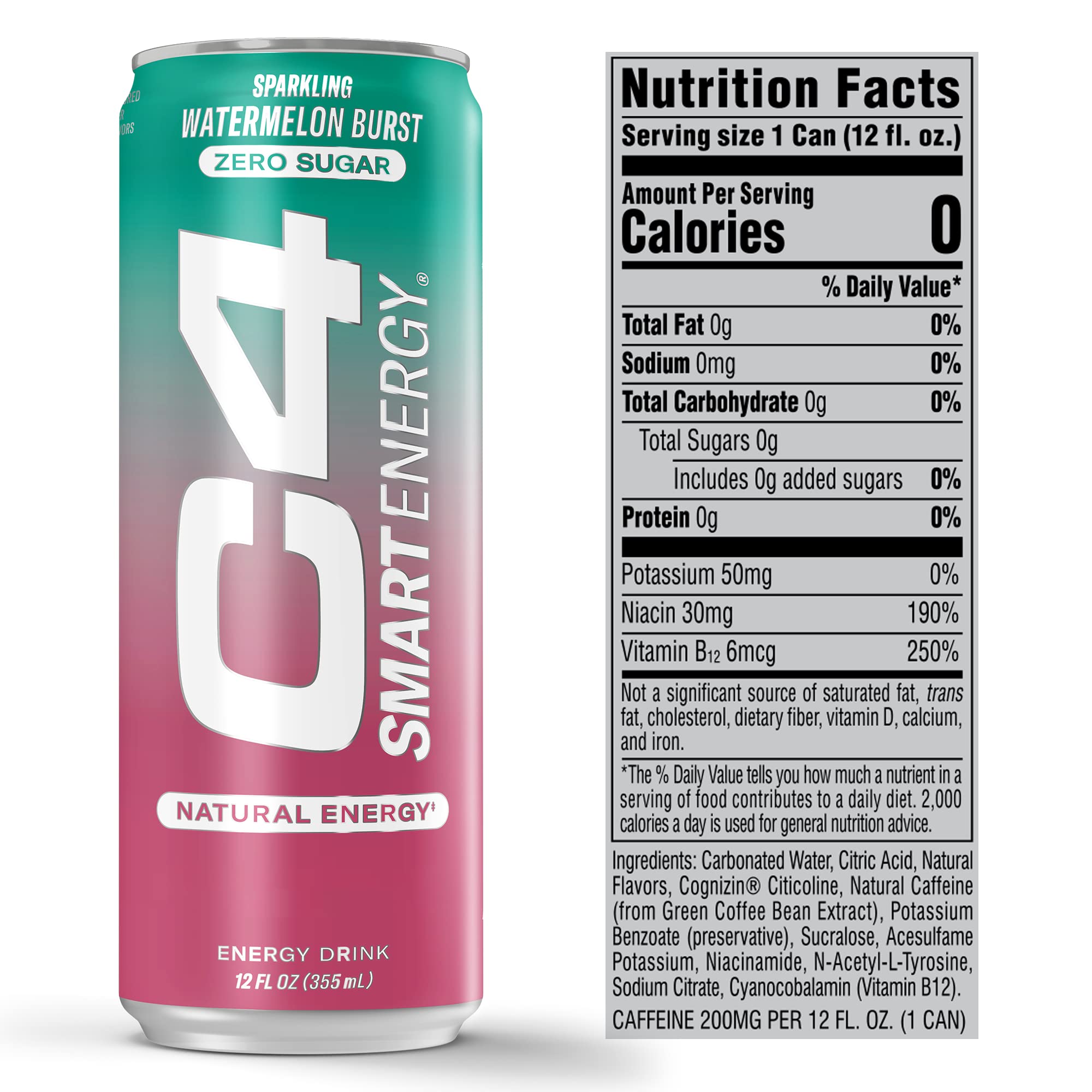 C4 Smart Energy ingredients show Cognizin and InnovaTea caffeine for clarity.