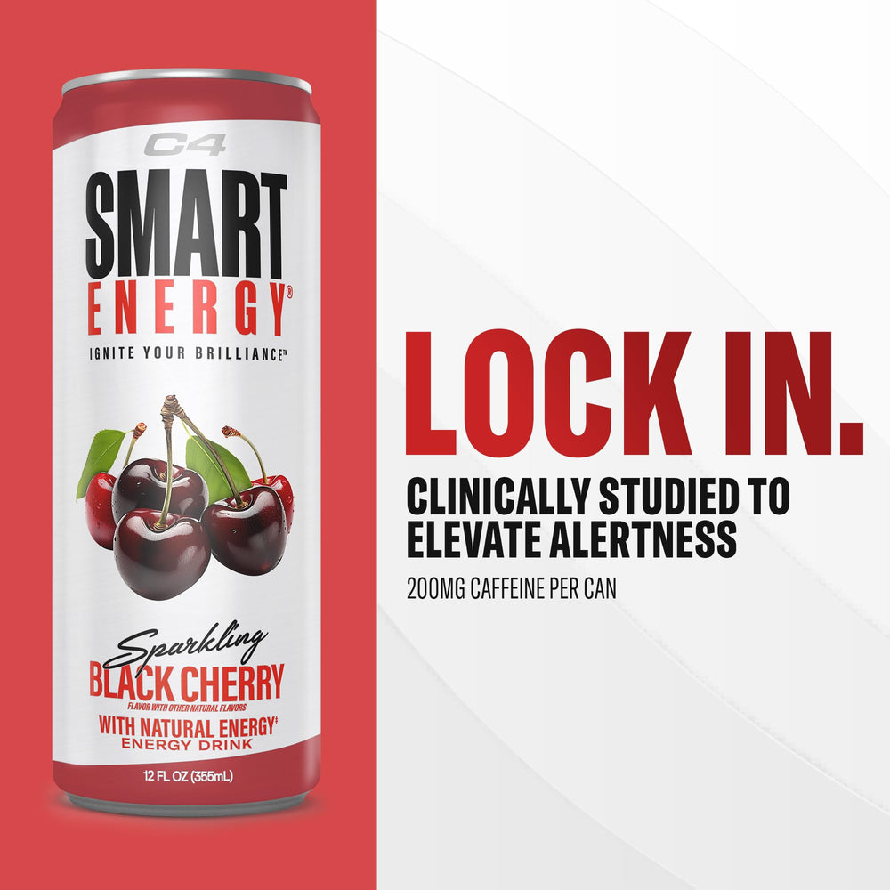 Pouring C4 Smart Energy into a glass reveals crisp, refreshing taste.