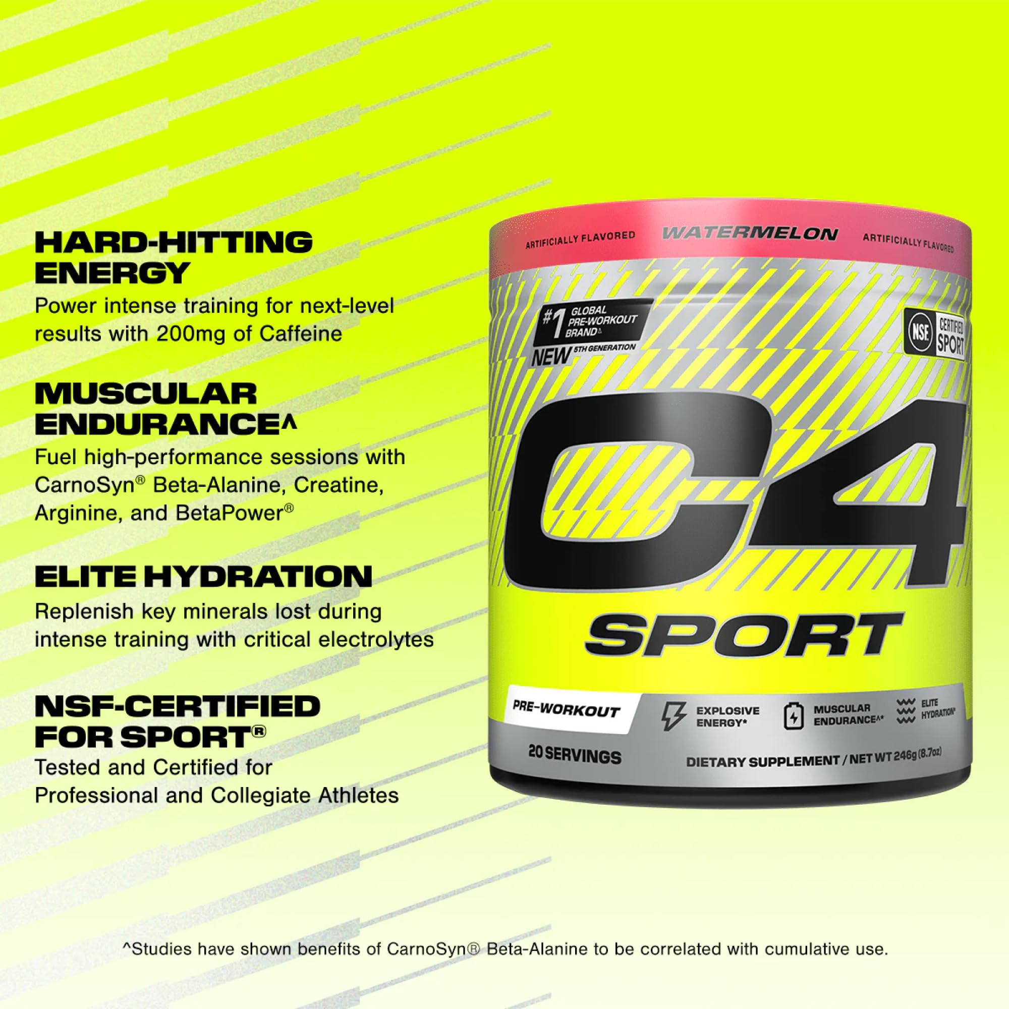 C4 Sport measuring scoop highlighting precise serving for consistent energy and endurance.