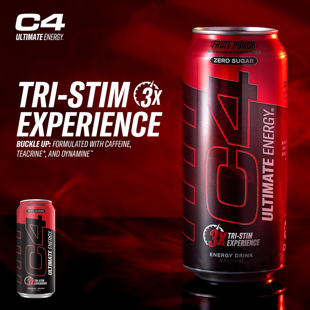 C4 Ultimate 300mg caffeine energy can ready to drink for focus