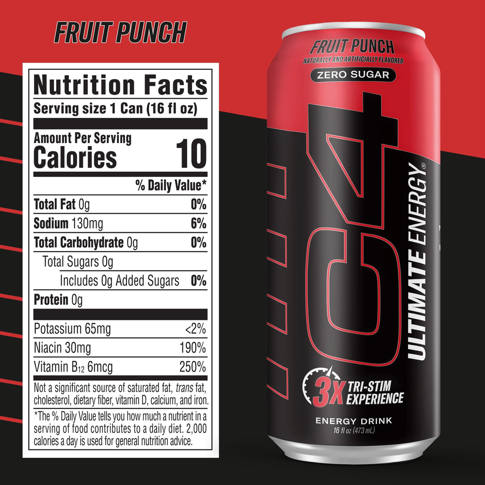 C4 Ultimate logo on the can highlighting sugar-free energy