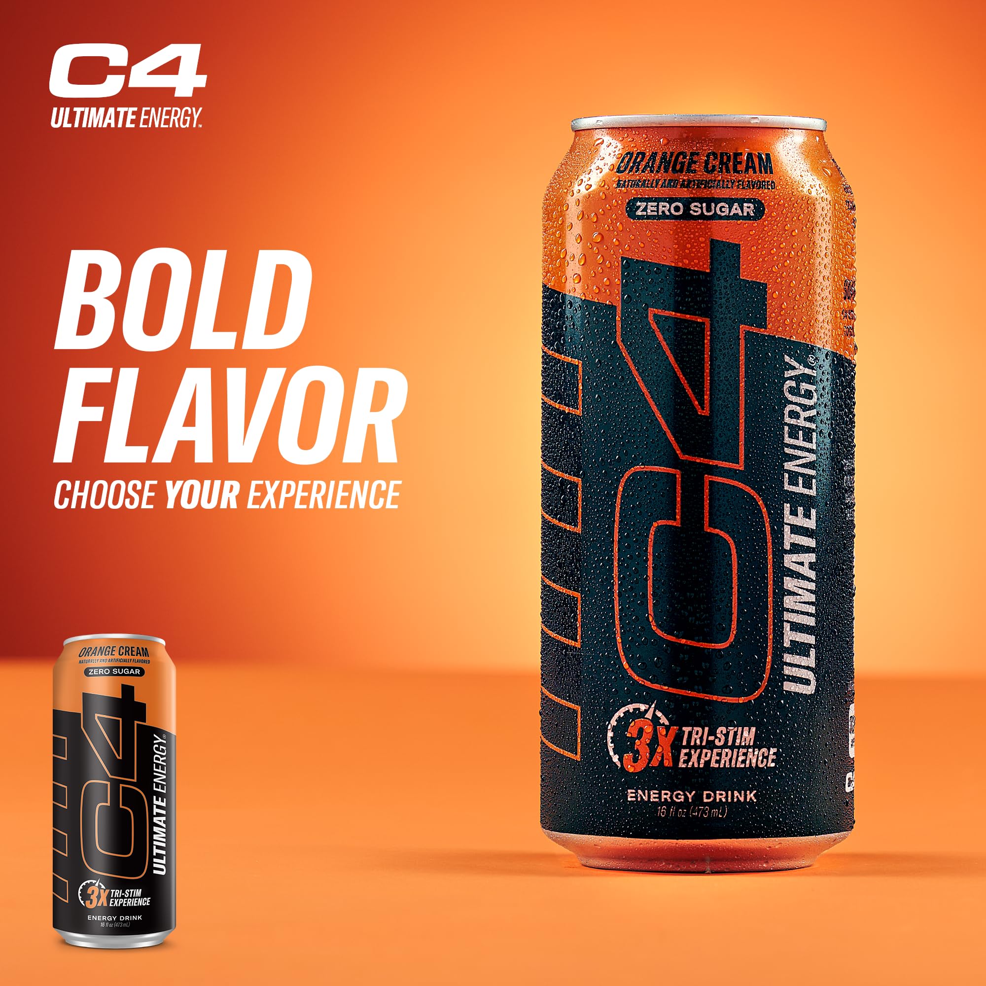 C4 Ultimate Energy pour into a glass demonstrates ready-to-drink action