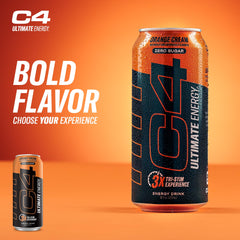 C4 Ultimate Energy pour into a glass demonstrates ready-to-drink action