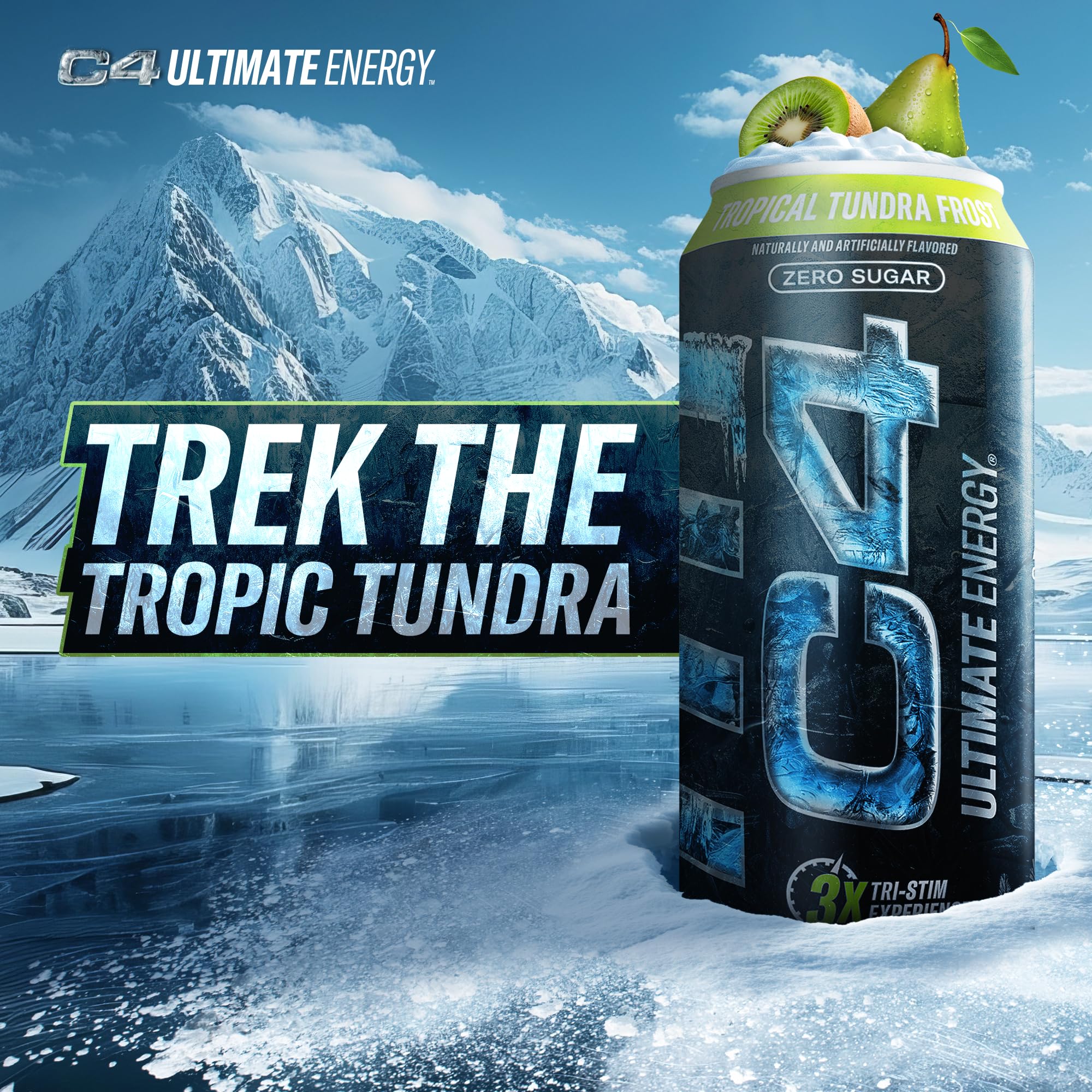 C4 Ultimate Energy shelf display in-store highlights easy access for active lifestyles.