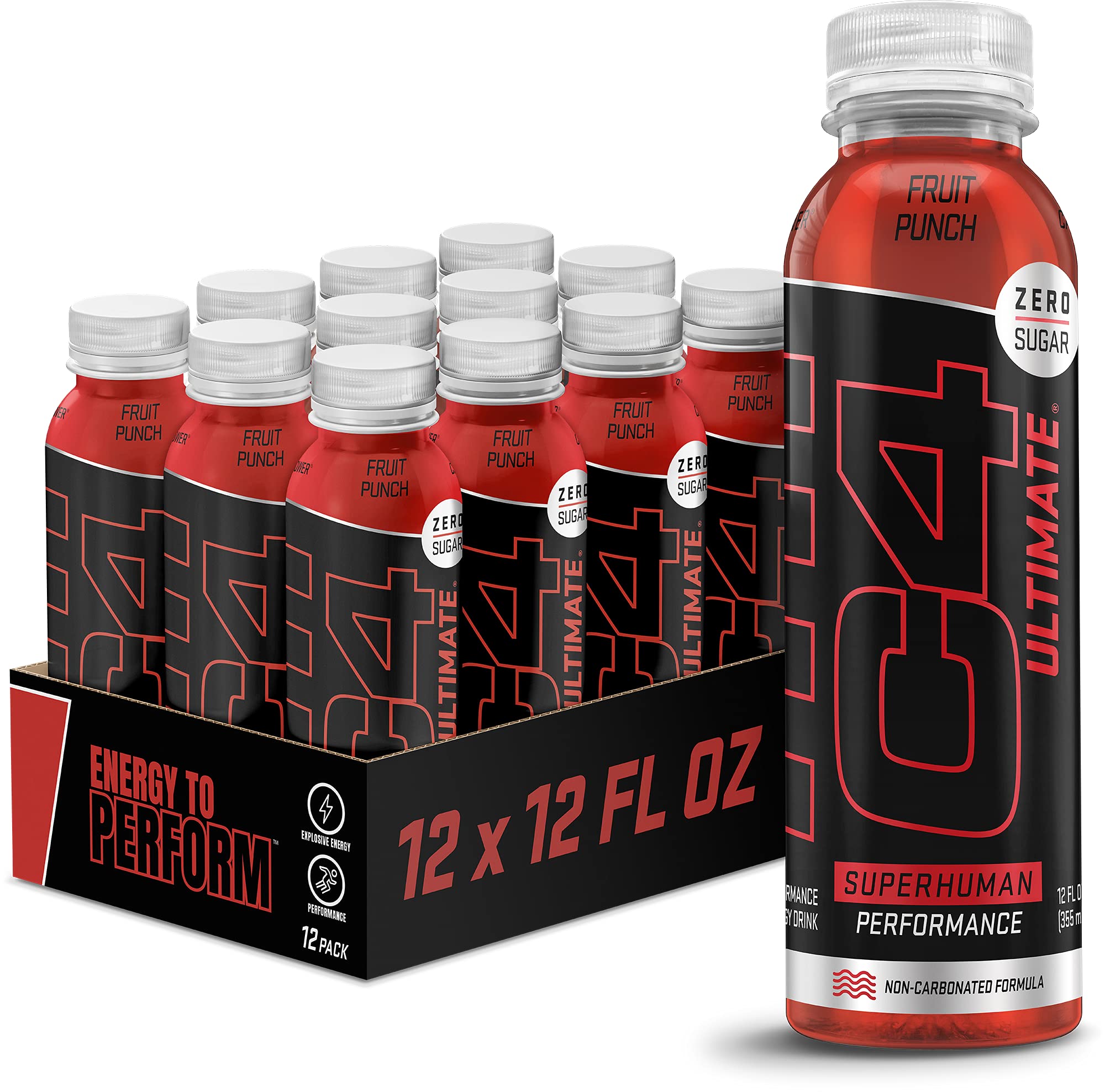 C4 Ultimate non-carbonated bottle front ready for pre-workout energy.