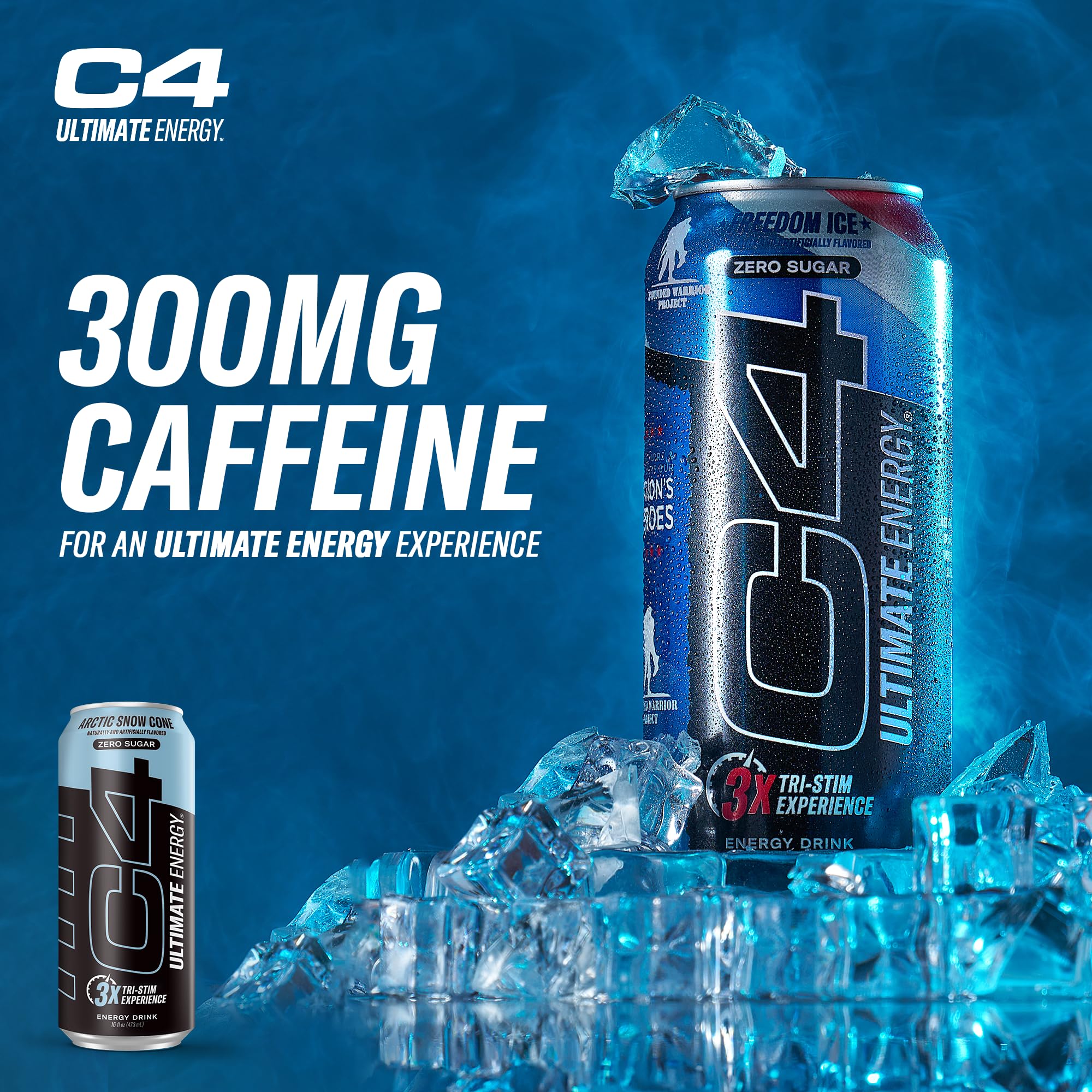 C4 can being poured into a glass for quick on the go energy
