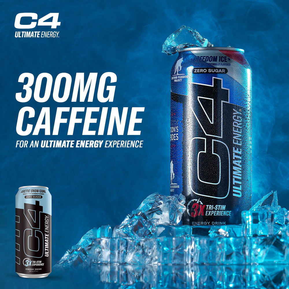C4 can being poured into a glass for quick on the go energy