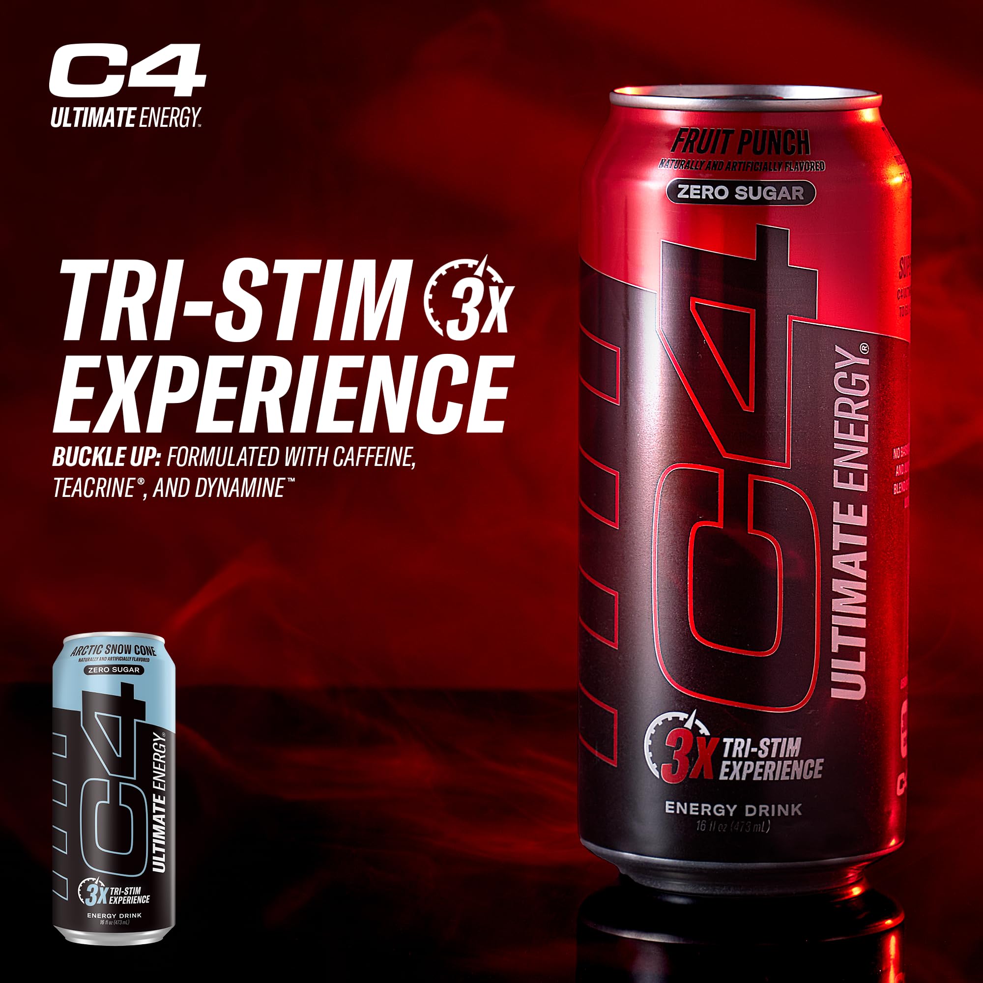 C4 can side label highlights BrainBerry and Cognizin ingredients for focus