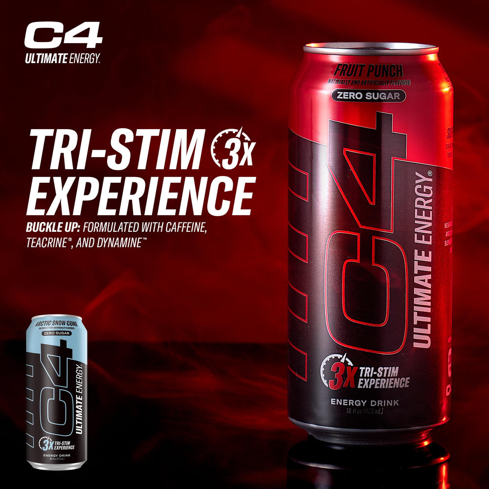 C4 can side label highlights BrainBerry and Cognizin ingredients for focus
