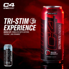 C4 can side label highlights BrainBerry and Cognizin ingredients for focus