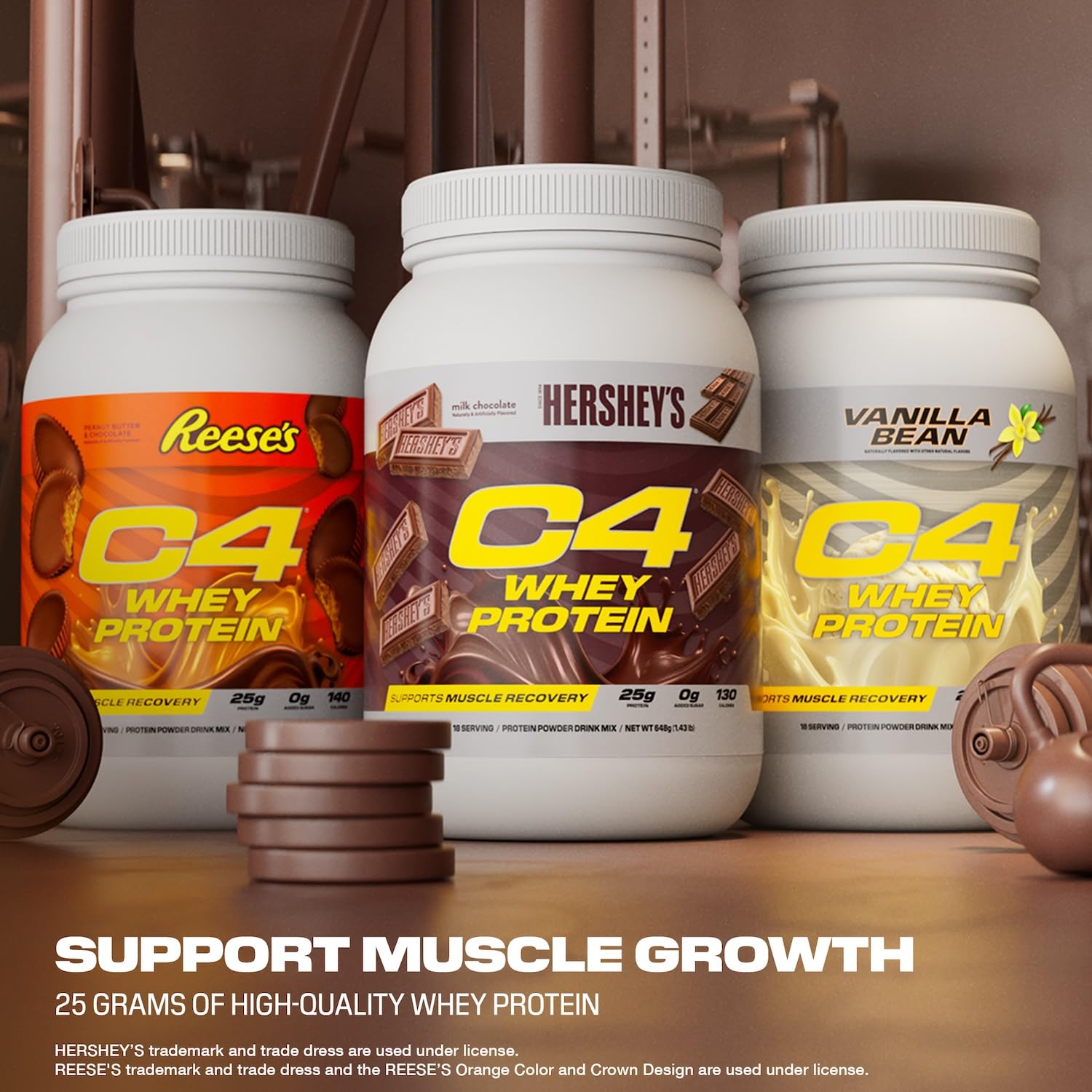 C4 Whey Protein post-workout setup ready for gym bag refill.