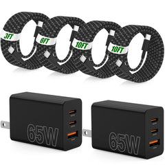 Cabepow 65W USB-C charger front view for fast multi-device charging.