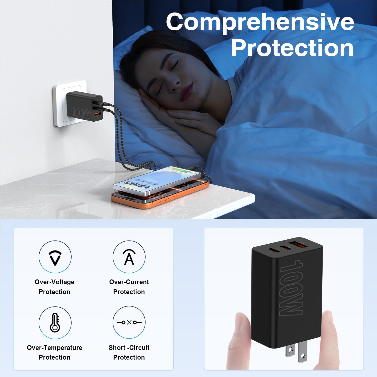 Cabepow charger with safety protections and smart chips.