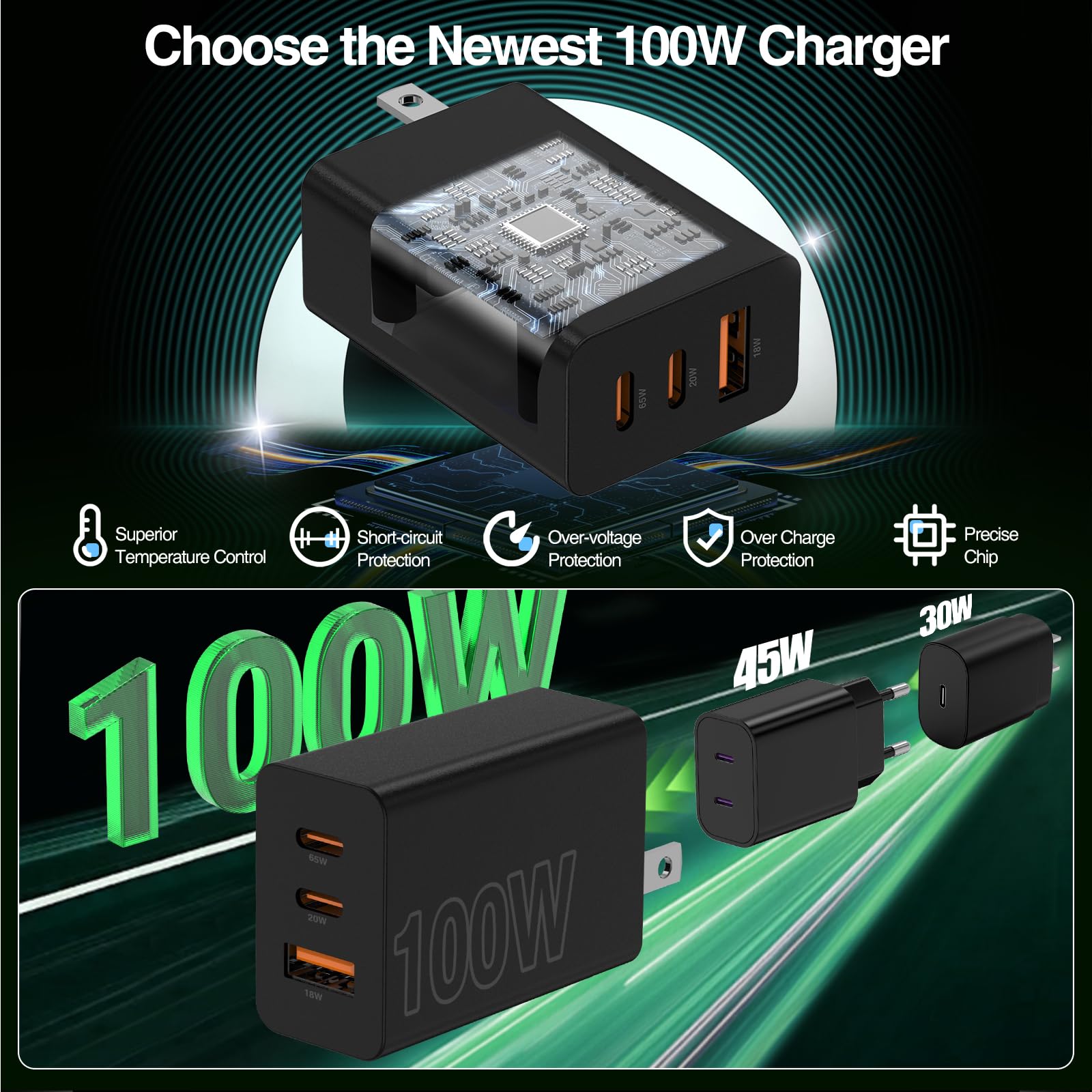 Cabepow travel-ready charger pack with multiple cables.