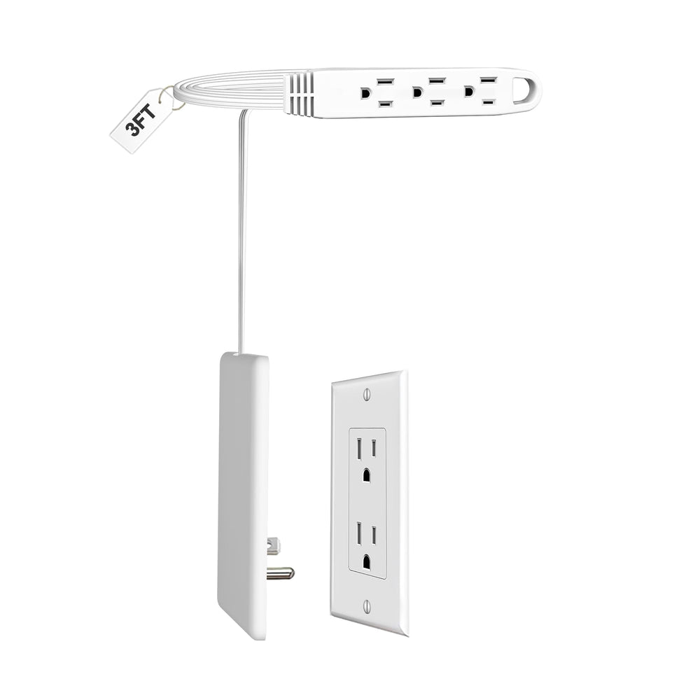 CABOCASA 3ft ultra-flat plug extension with multiple outlets for clutter-free power