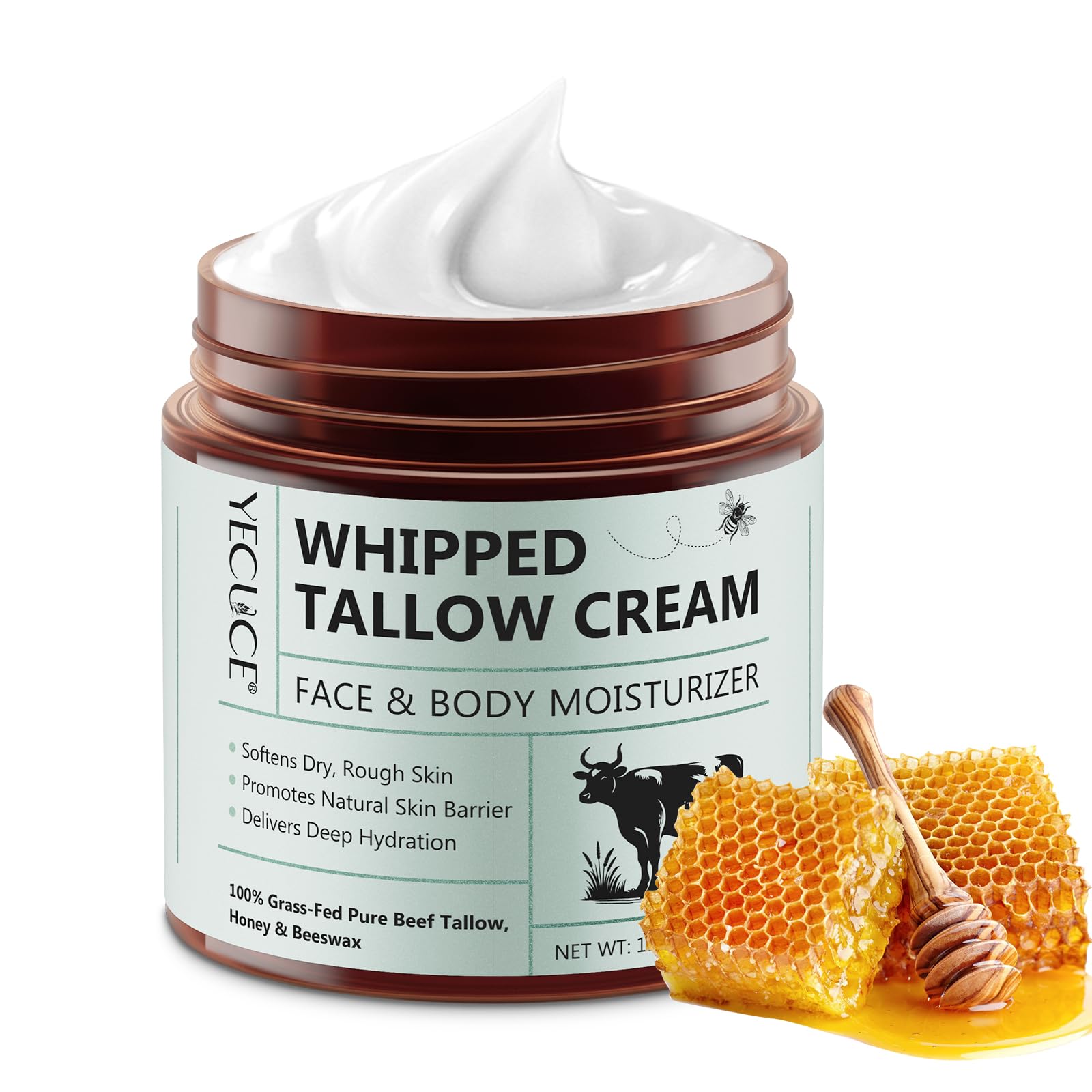 Cacukn whipped beef tallow face jar delivering deep hydration for the skin.