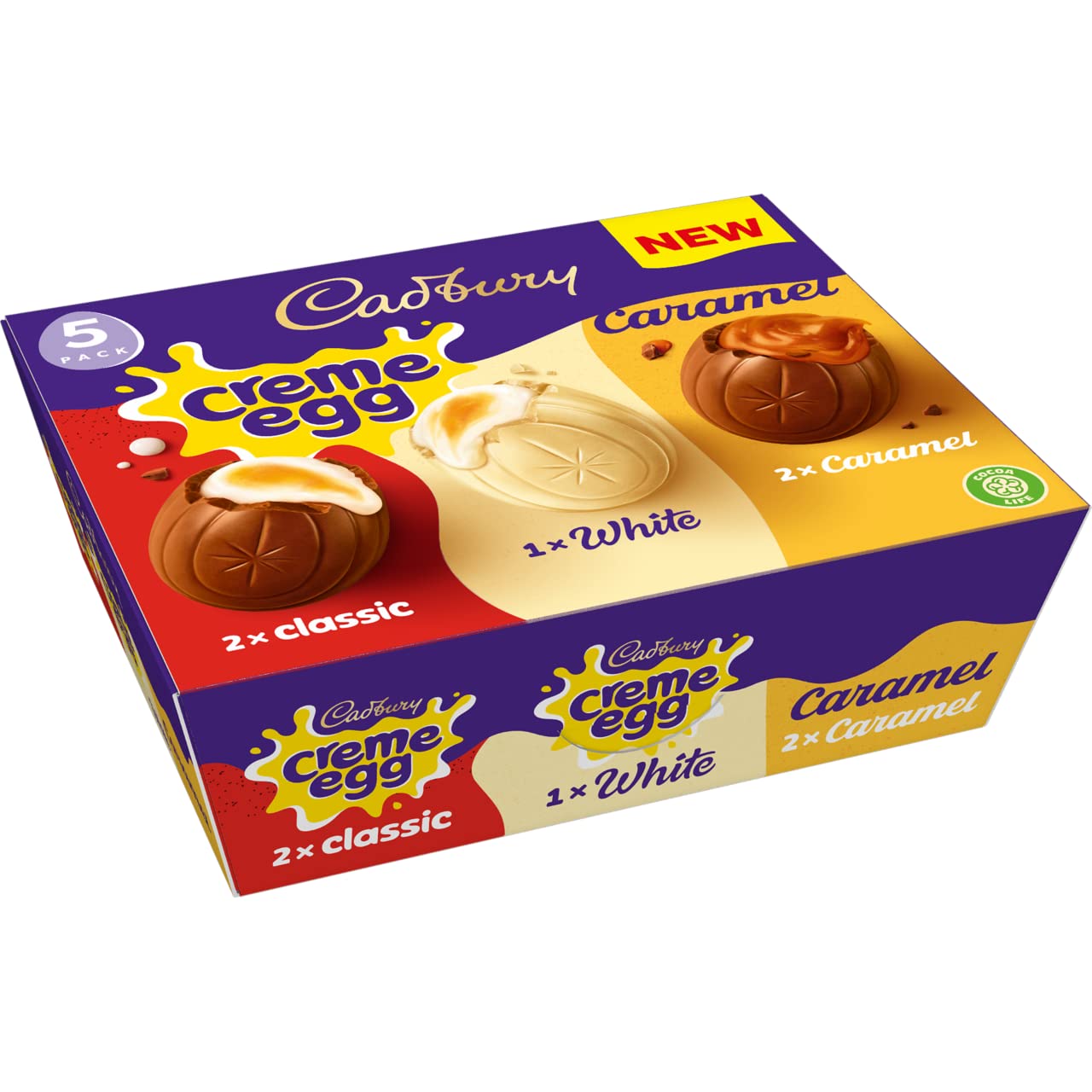 Cadbury caramel creme egg close-up: glossy shell and caramel filling