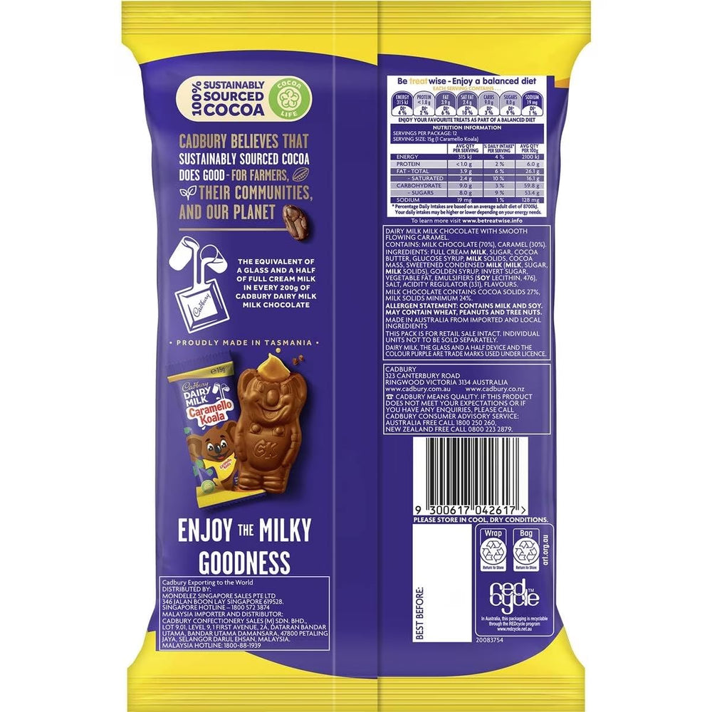 Cadbury Caramello Koala Sharepack chocolate bars in a shareable pack for gatherings.