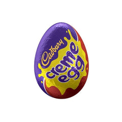 Cadbury Creme Egg Minis cross-section showing gooey fondant centre.