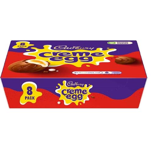 Cadbury Creme Eggs 8-pack chocolate shell close-up