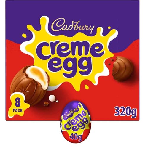 Cadbury Creme Eggs 8-pack close-up of milk chocolate eggs