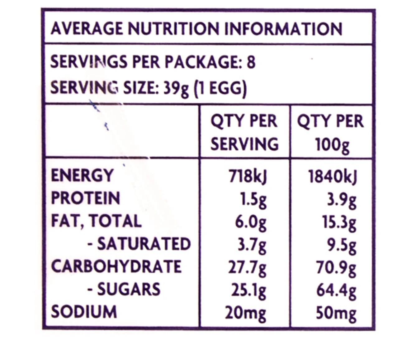 Cadbury Creme Eggs 8-pack pack shot showing eight wrapped eggs