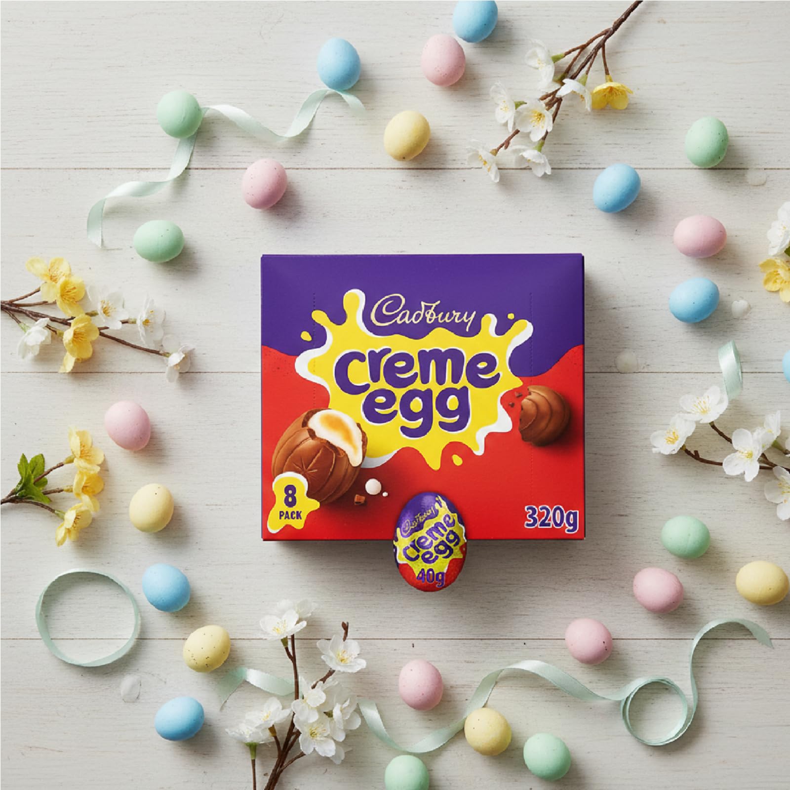 Cadbury Creme Eggs 8-pack stacked for display
