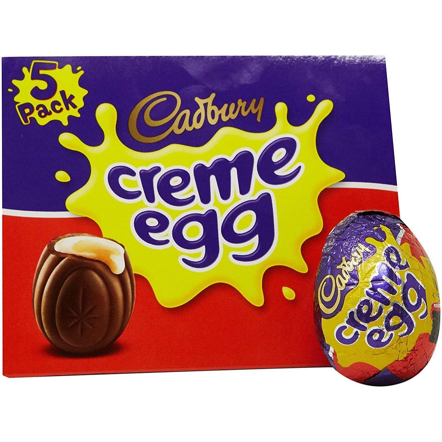 Cadbury Creme Eggs cross-section reveals gooey fondant center.
