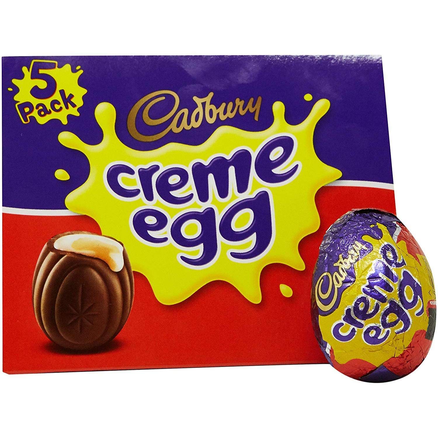 Cadbury Creme Eggs white and yellow fondant center visible in the cross-section.