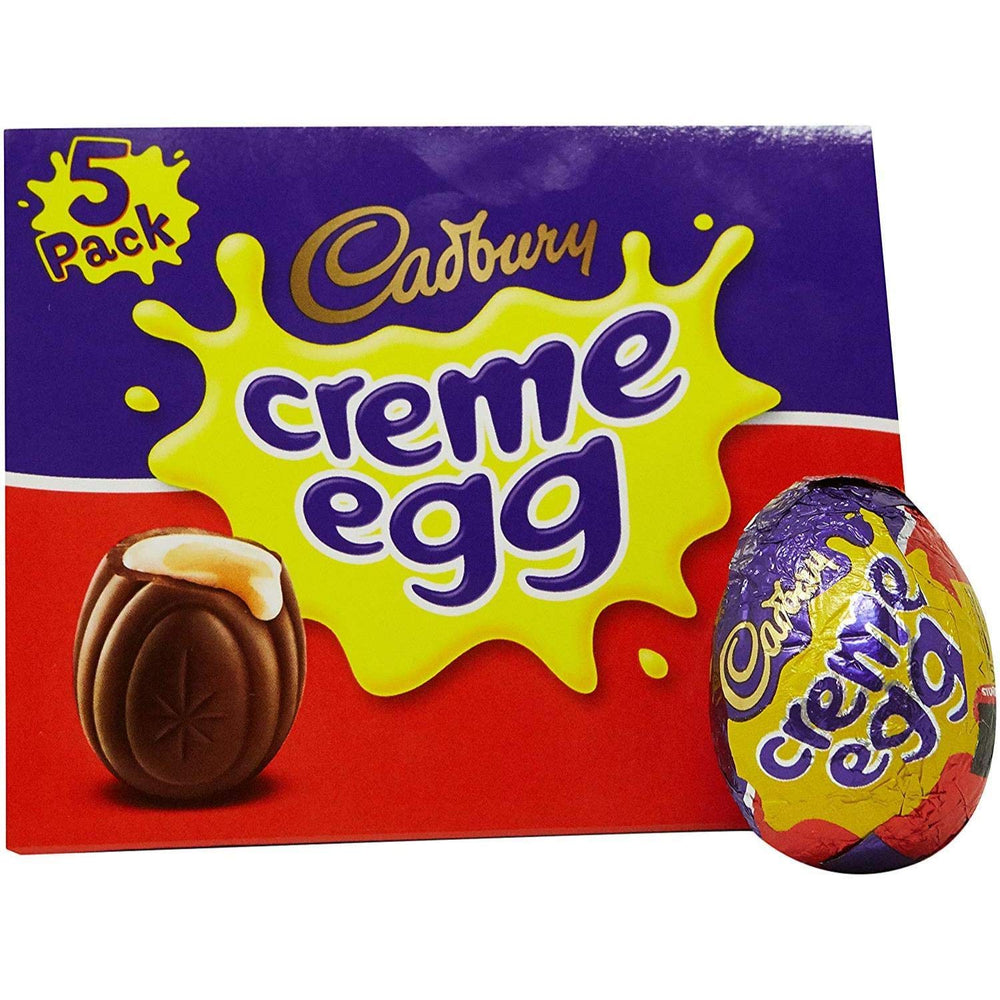 Cadbury Creme Eggs white and yellow fondant center visible in the cross-section.