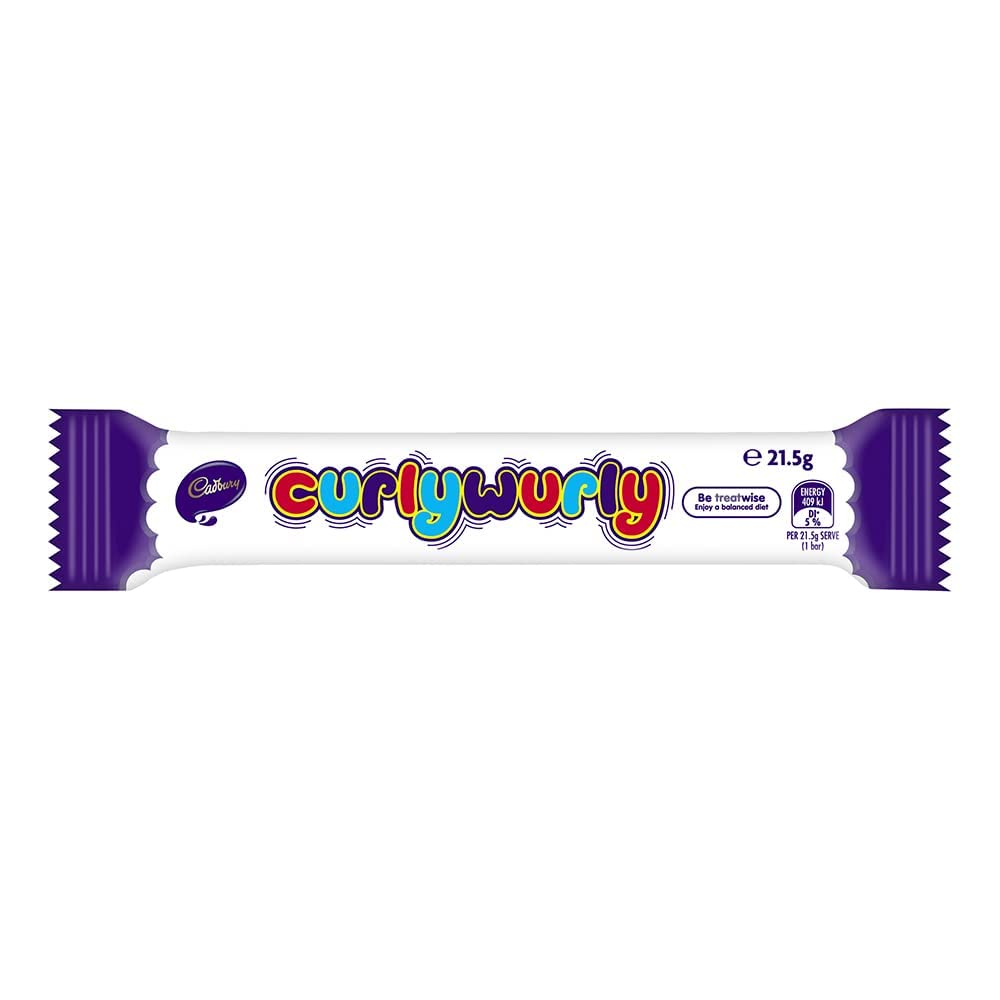 Cadbury Curly Wurly pack 10 bars, perfect for sharing or office breaks.