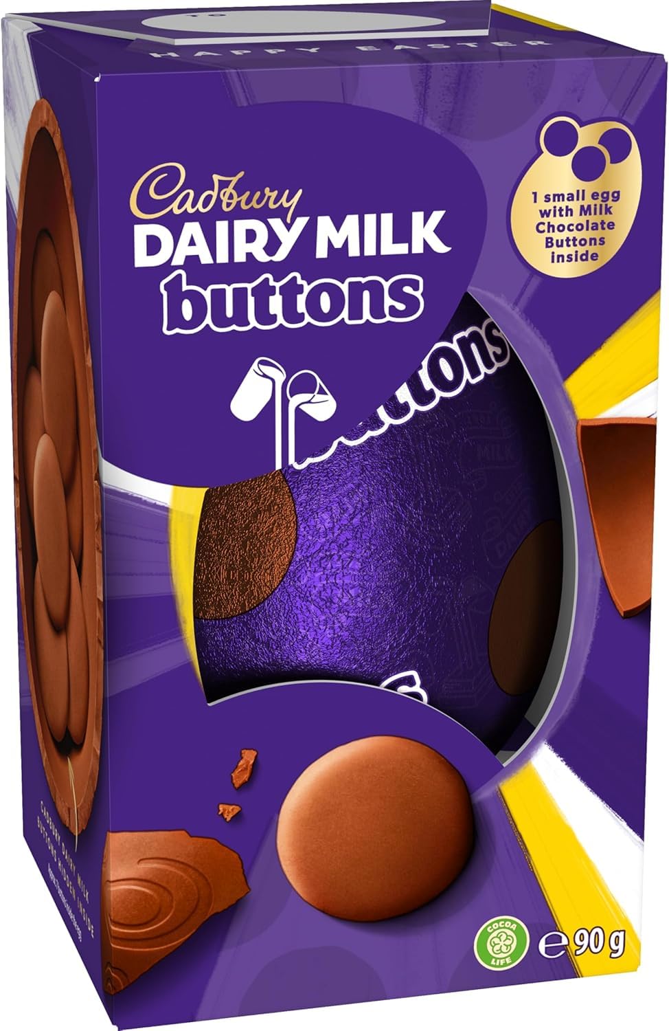 Bag of Cadbury Dairy Milk Buttons included with Easter Egg for extra indulgence.