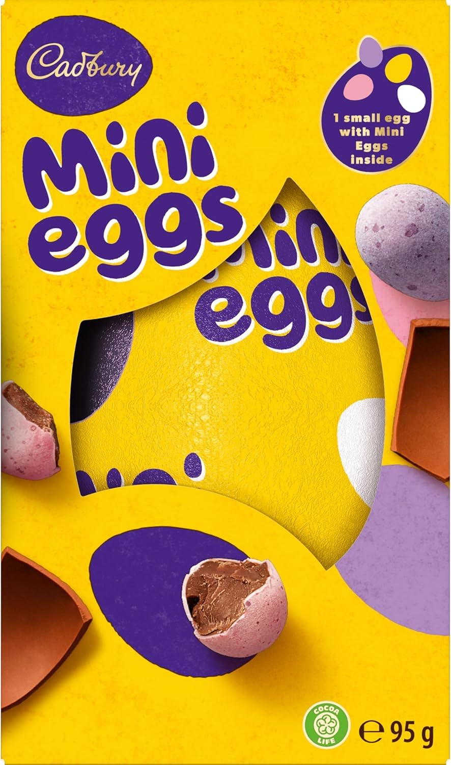 Cadbury Dairy Milk Mini Egg inside image, mini eggs with sugar shells for festive crunch
